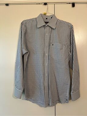 Men's Rafter C White & Navy Check Pearl Snap Shirt